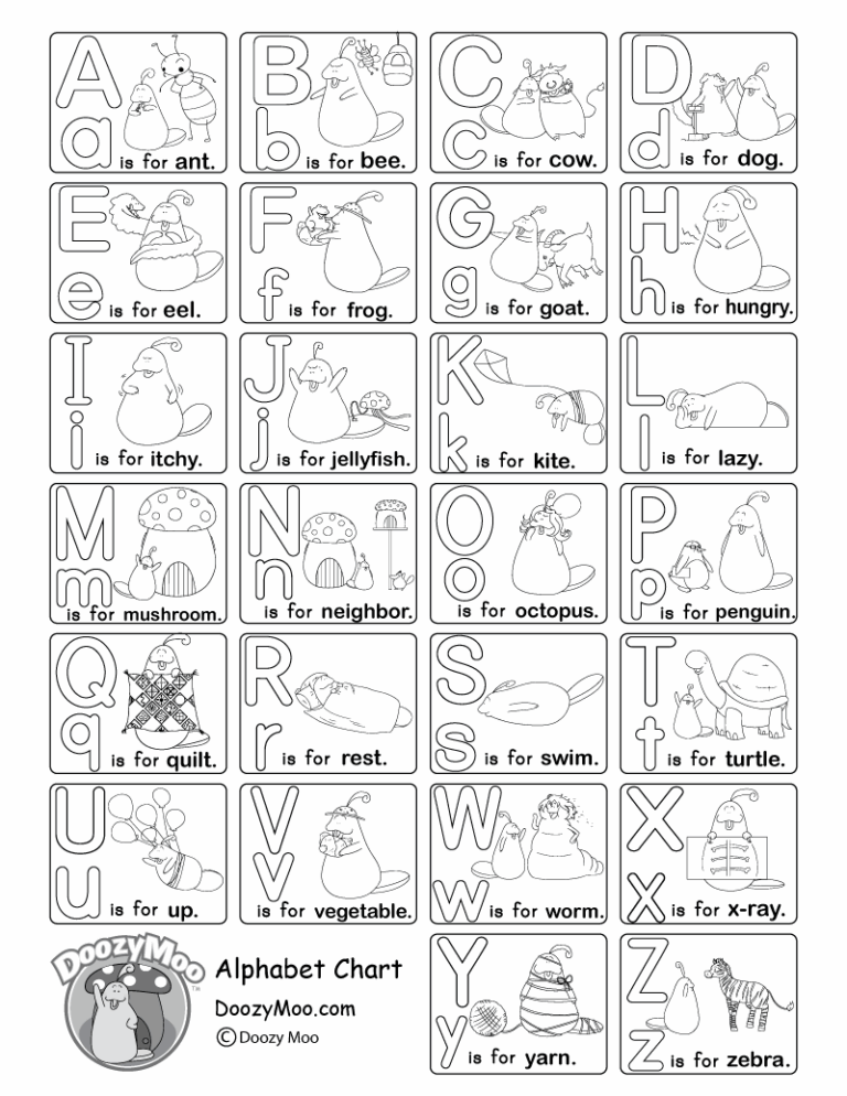 Alphabet Worksheets Free Printables Doozy Moo