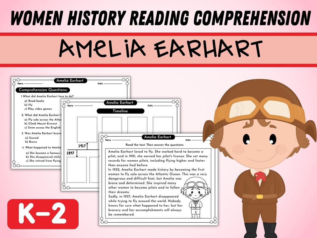 Amelia Earhart Reading Comprehension Worksheet Pdf