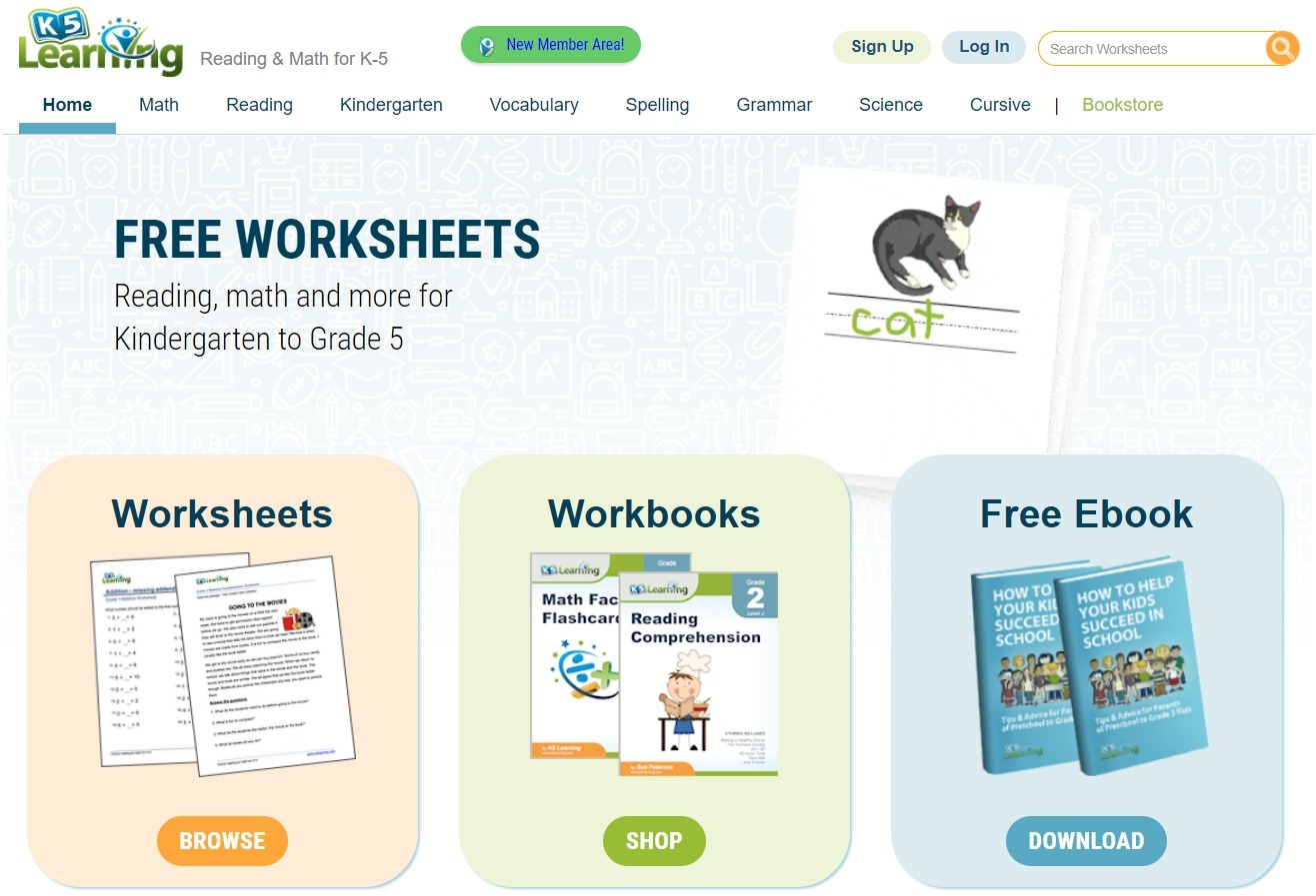 K5 Learning Free Printable Worksheets
