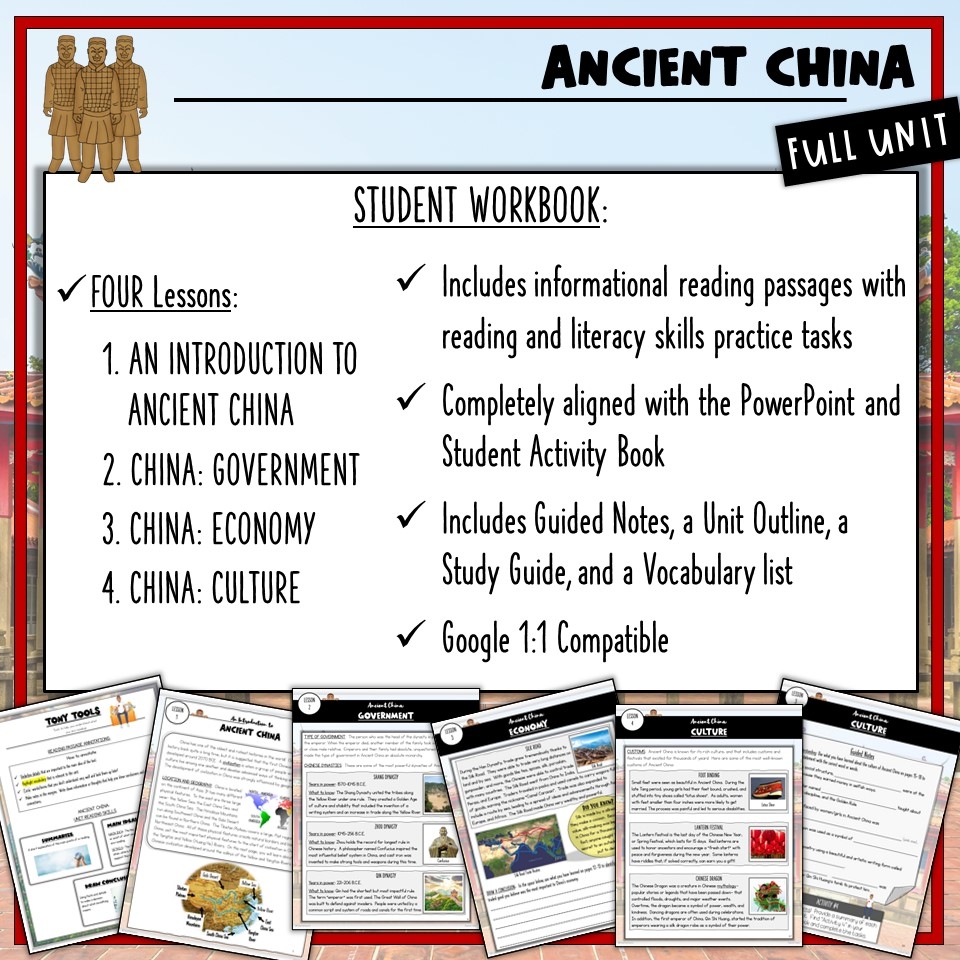 Ancient China Reading Comprehension Worksheets