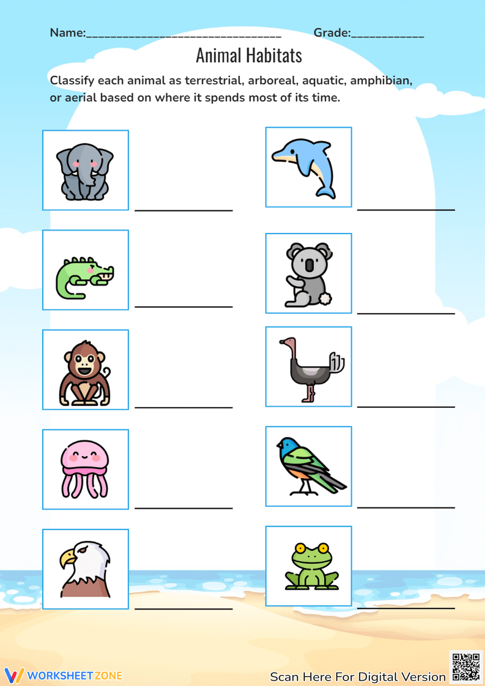Animal Habitats Worksheets 2025