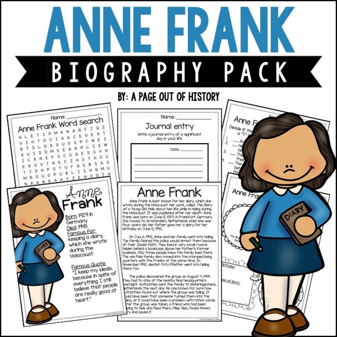 Anne Frank Free Printable Worksheets