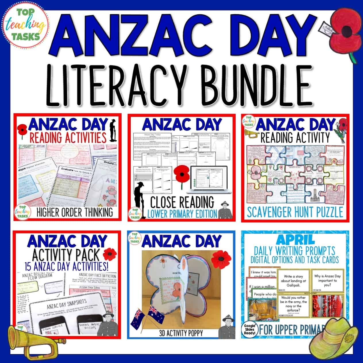 Anzac Day Reading Comprehension Worksheets