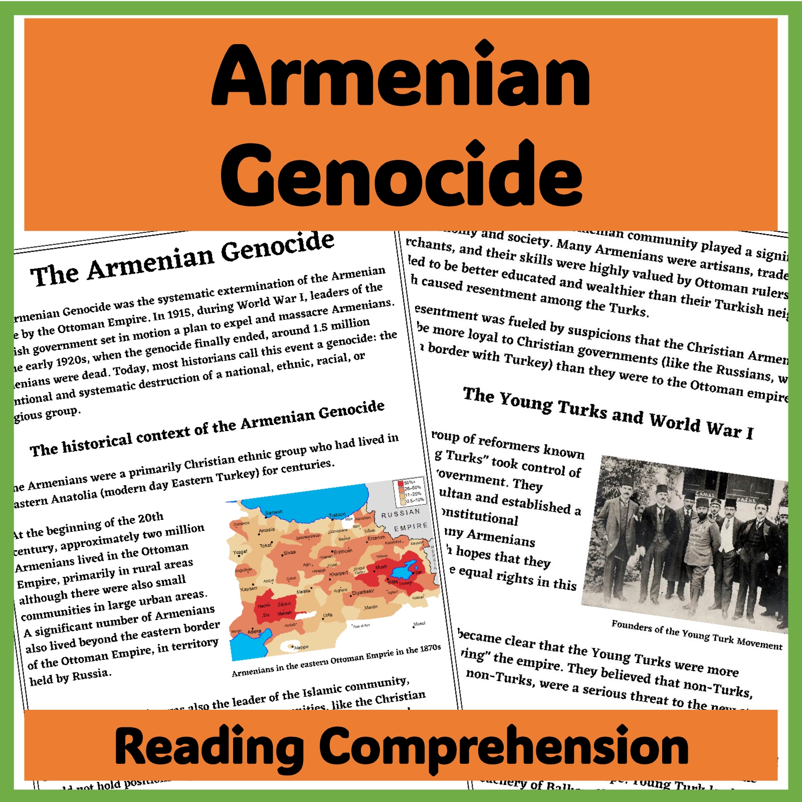 Armenian Genocide Reading Comprehension Passages And Questions Made By Teachers