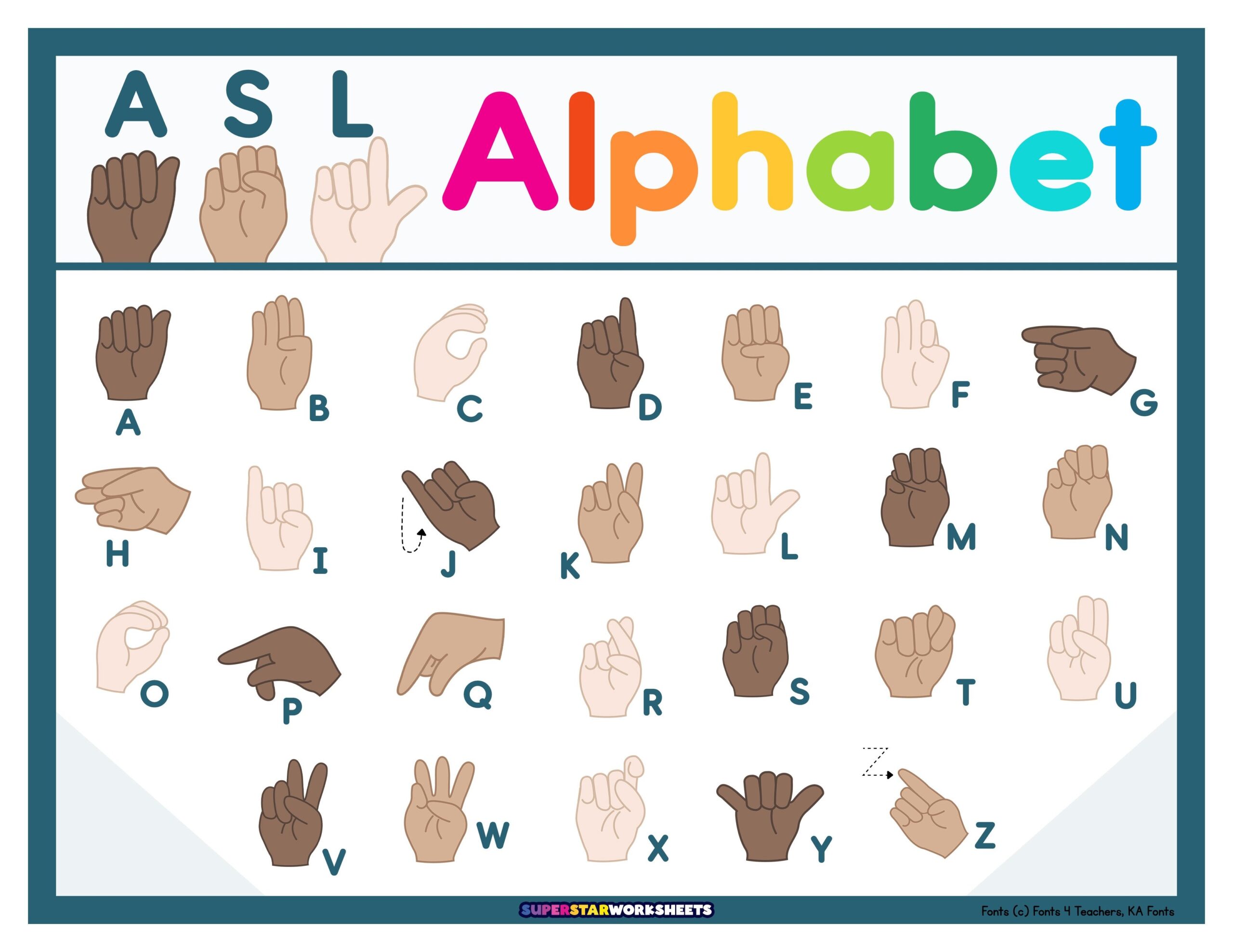 Free Sign Language Printable Worksheets