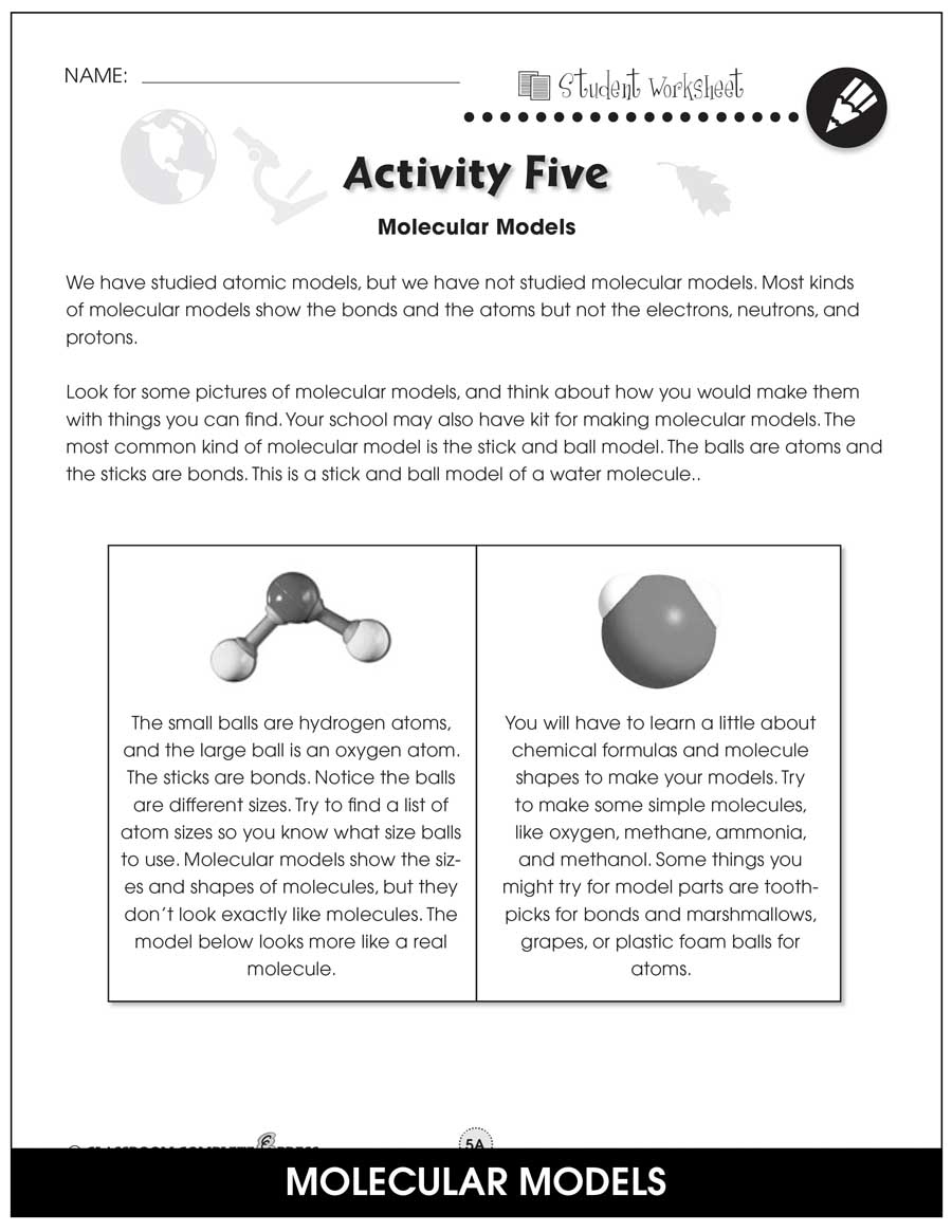 Atoms Molecules U0026 Elements BONUS WORKSHEETS Grades 5 To 8 Worksheets Library