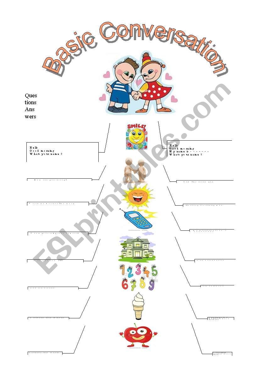 Basic Conversation ESL Worksheet By Nickbean