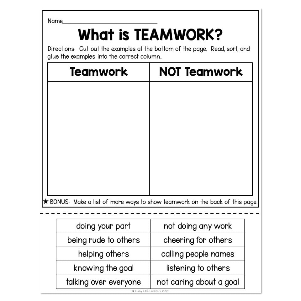 Basketball Transformation SEL Teamwork Sort Lucky Little 