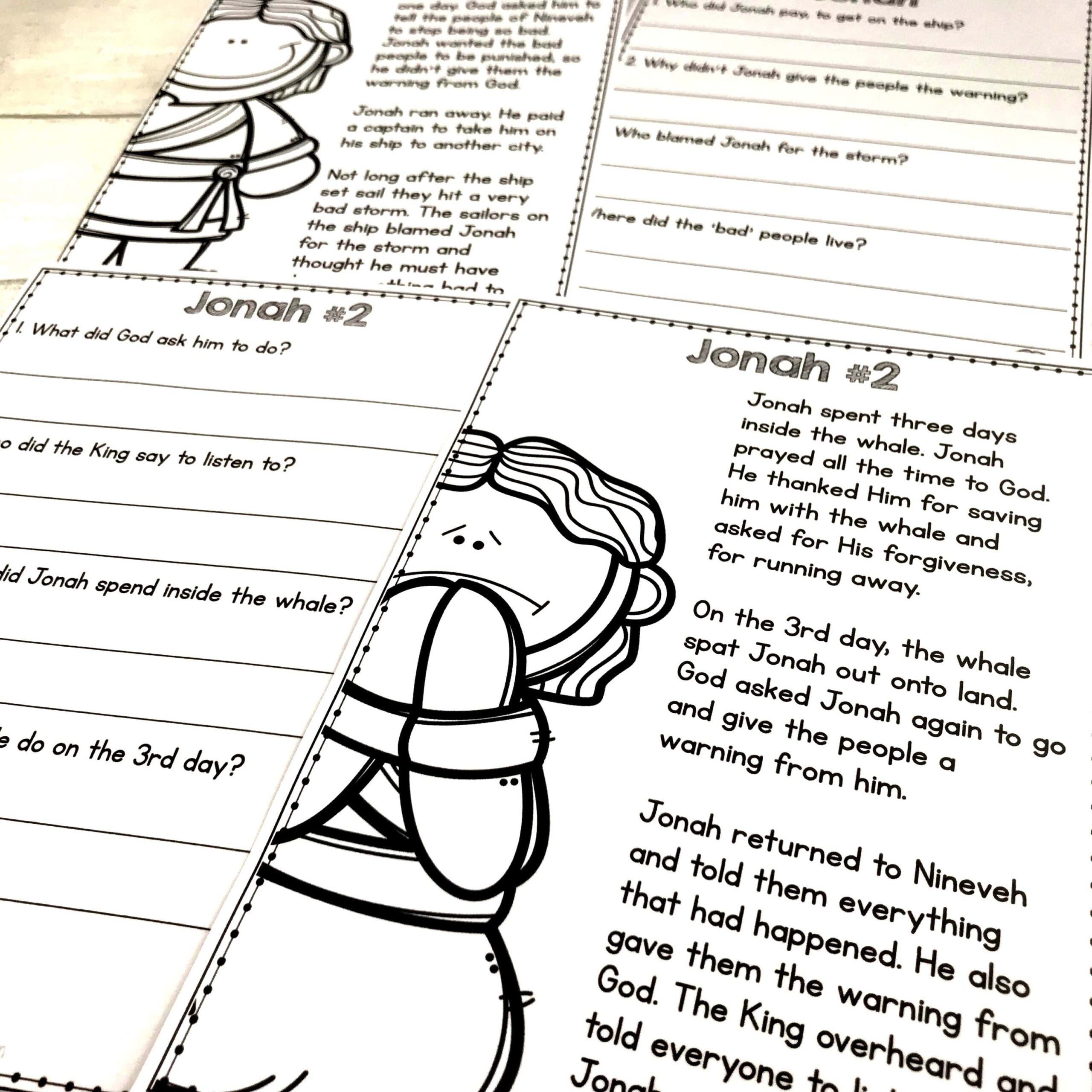 Bible Stories Reading Comprehension Passages And Questions