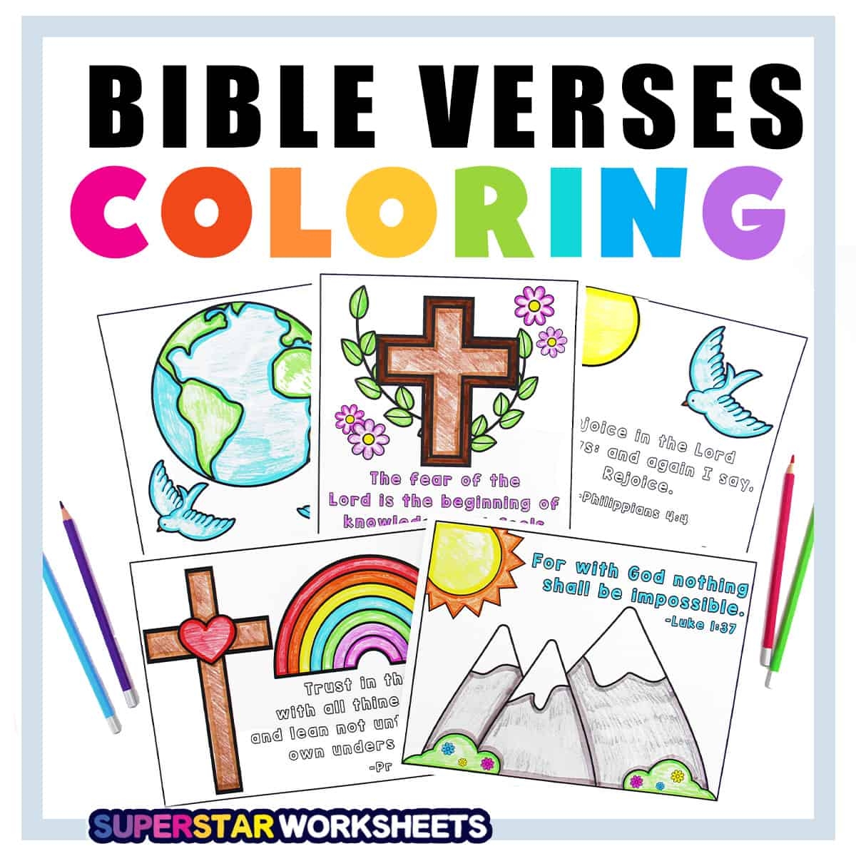 Bible Verse Coloring Pages Free Printables Superstar Worksheets