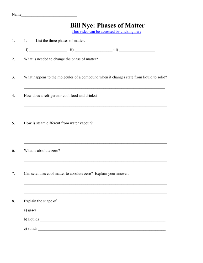 Bill Nye Energy Video Worksheet Fill And Sign Printable Template Worksheets Library