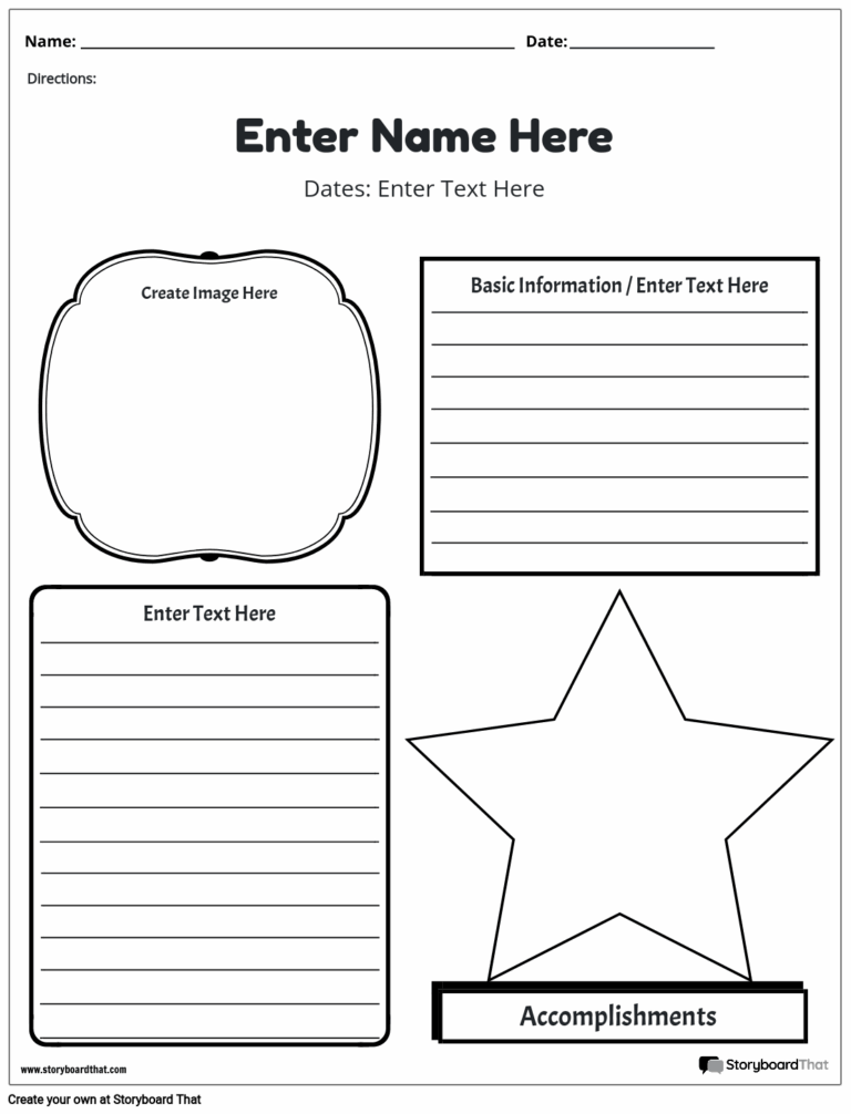 Biography Worksheets Biography Graphic Organizers Worksheets Library