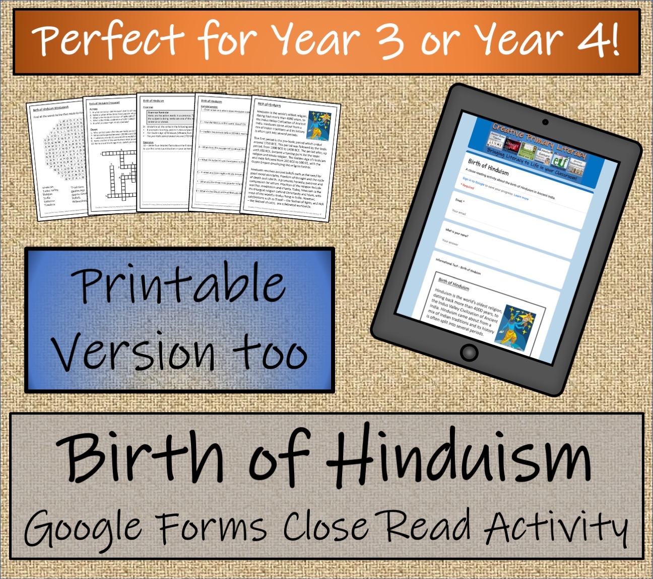 Birth Of Hinduism Reading Comprehension Digital U0026 Print Year 3 Or Year 4 Teaching Resources