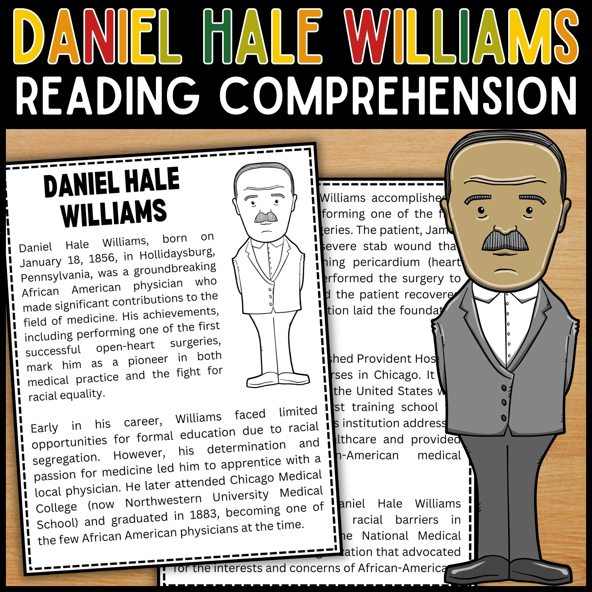 Black History Month Daniel Hale Williams Reading Comprehension Passage BHM Made By Teachers