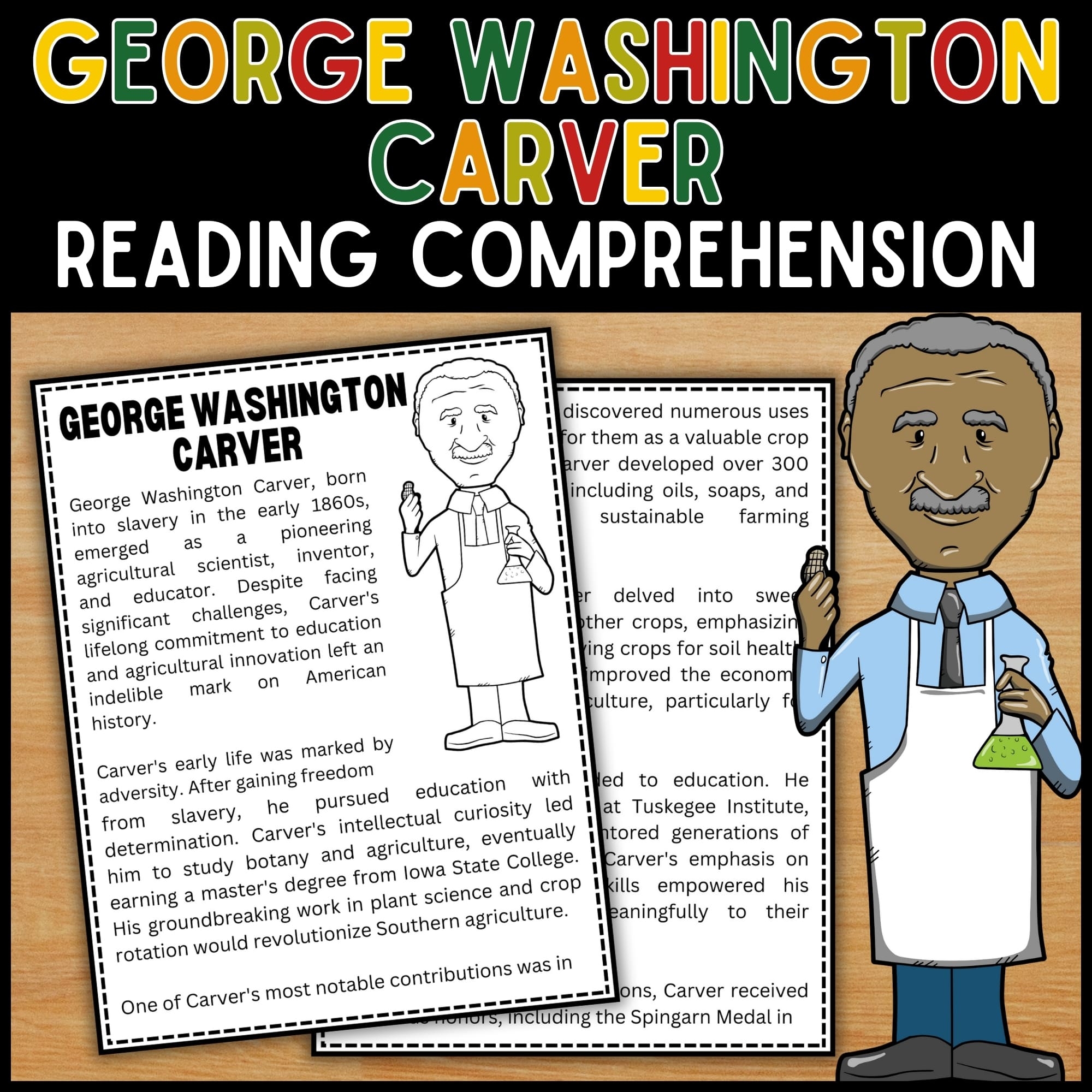 Black History Month George Washington Carver Reading Comprehension Passage BHM Made By Teachers