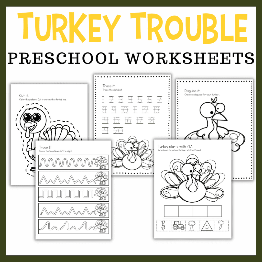 Book Based Turkey Trouble Printable For Preschool