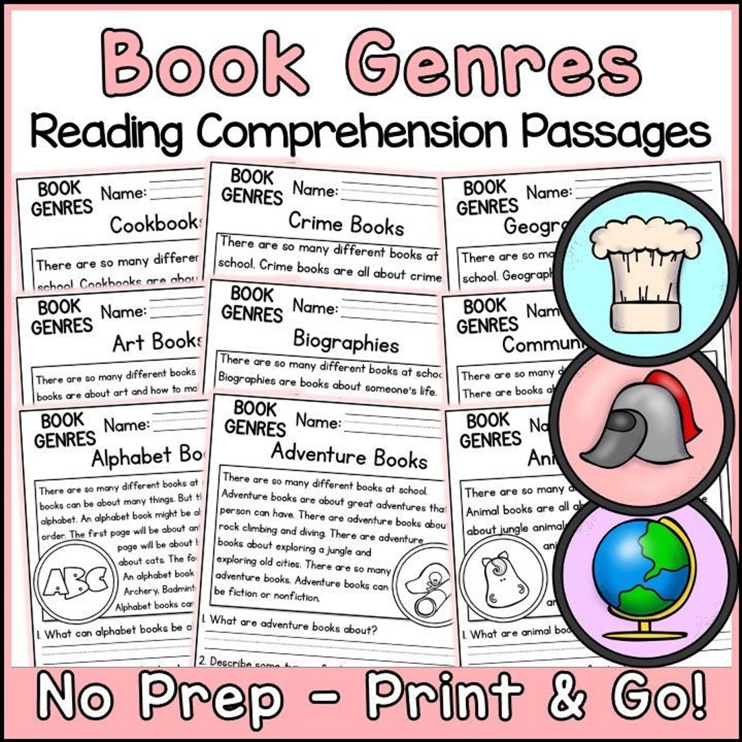 Book Genres Reading Comprehension Passages And Questions Back To 
