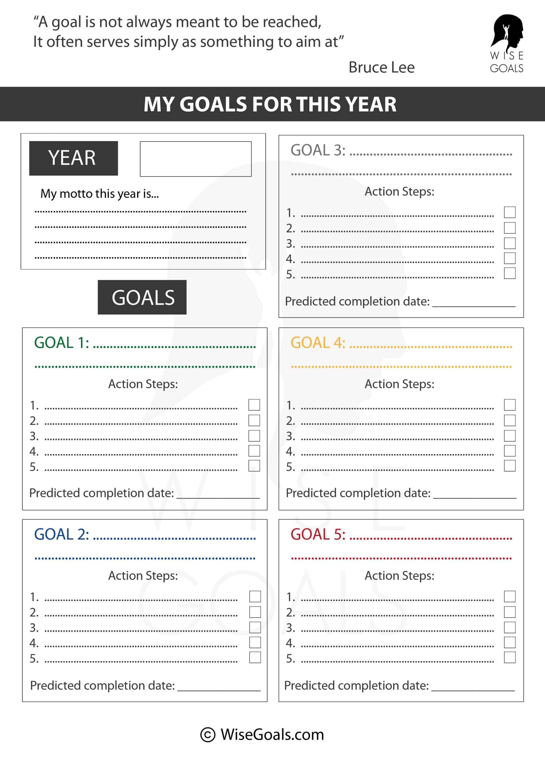 Break Through With 11 Stylish Goal Setting Worksheets PDF FREE 