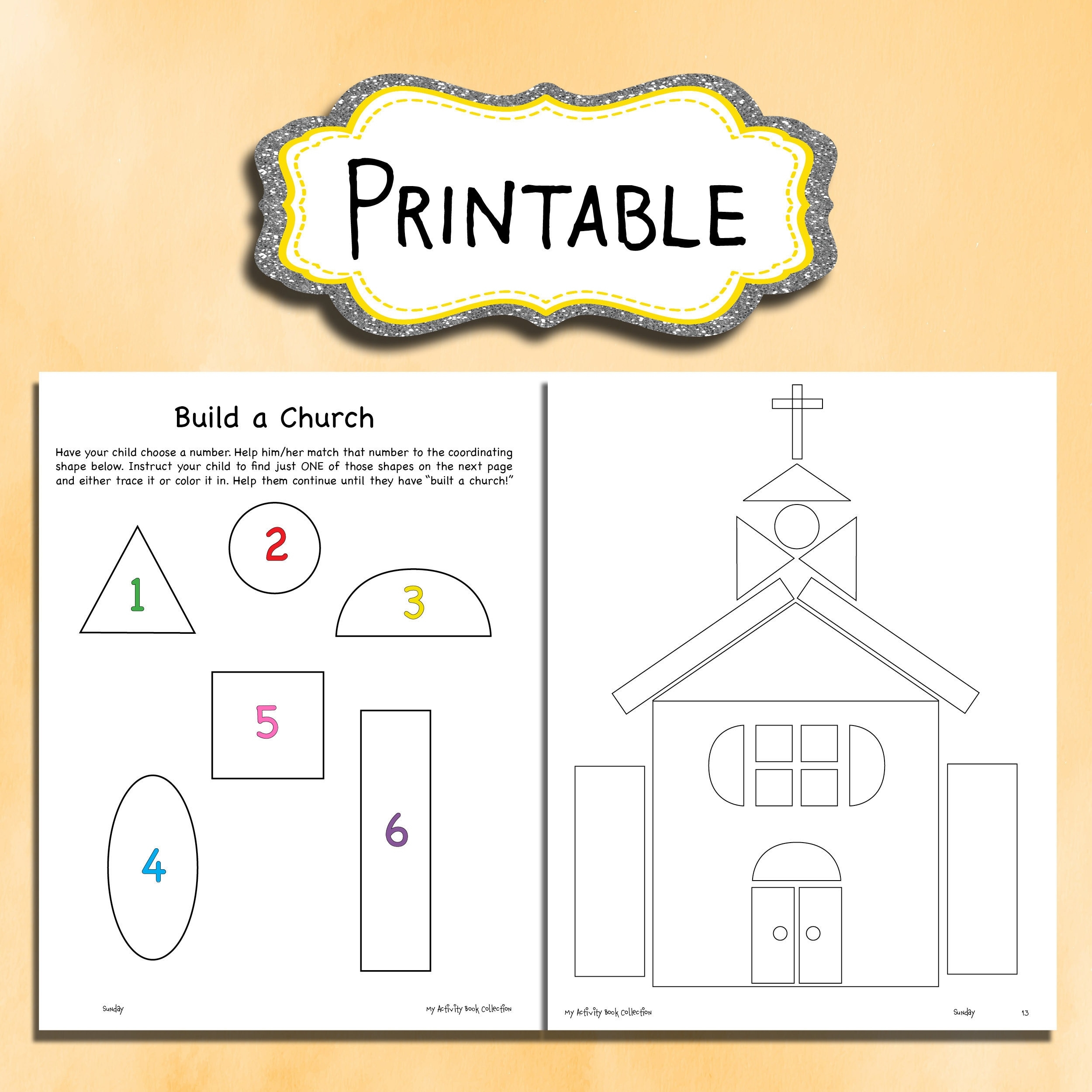 Build A Church Printable Worksheet For Kids NONDENOMINATIONAL CHRISTIAN Activity For Kids Sunday Activity Quiet Book Church For Kids Etsy