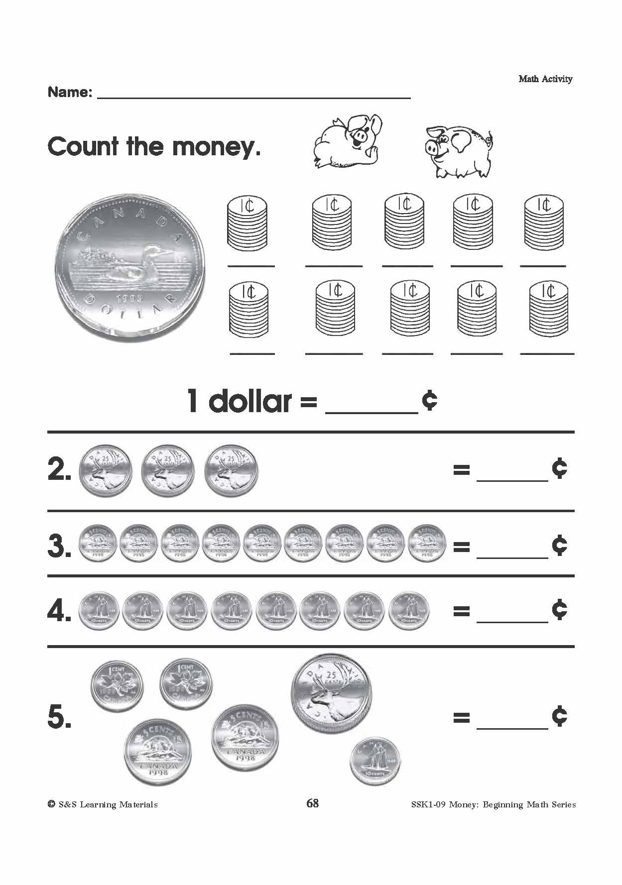 Canadian Money Math Worksheets Grades 1 3 Worksheets Library
