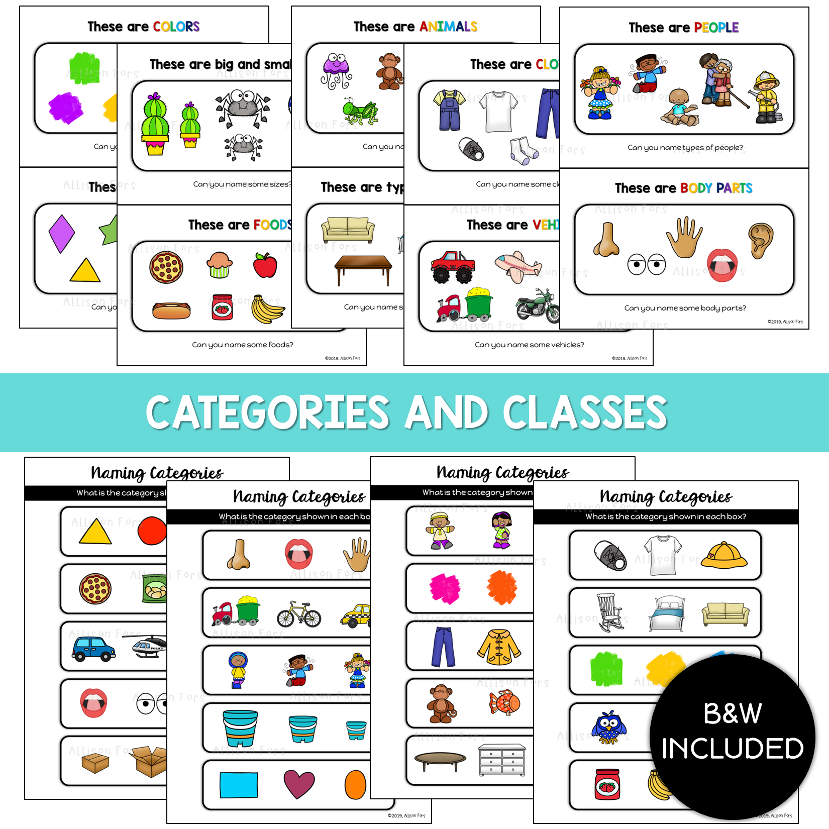 Categories Speech Therapy Activities NO PREP Basic Concepts 