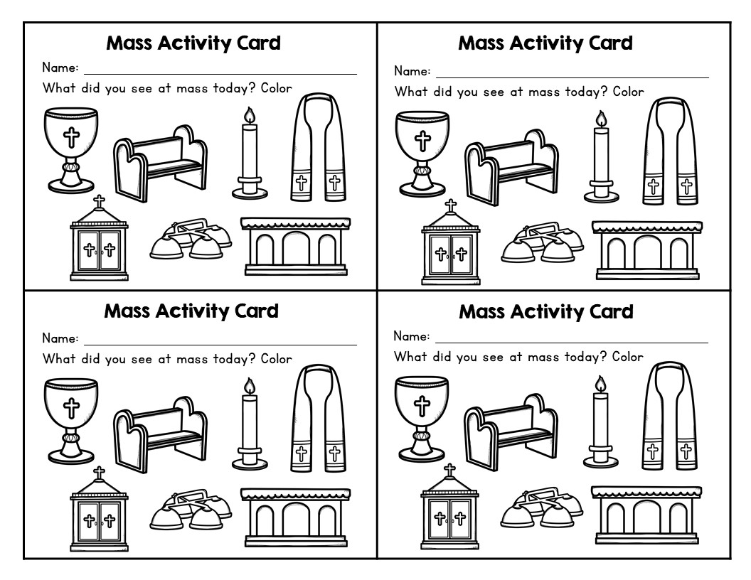 Free Printable Catholic Worksheets