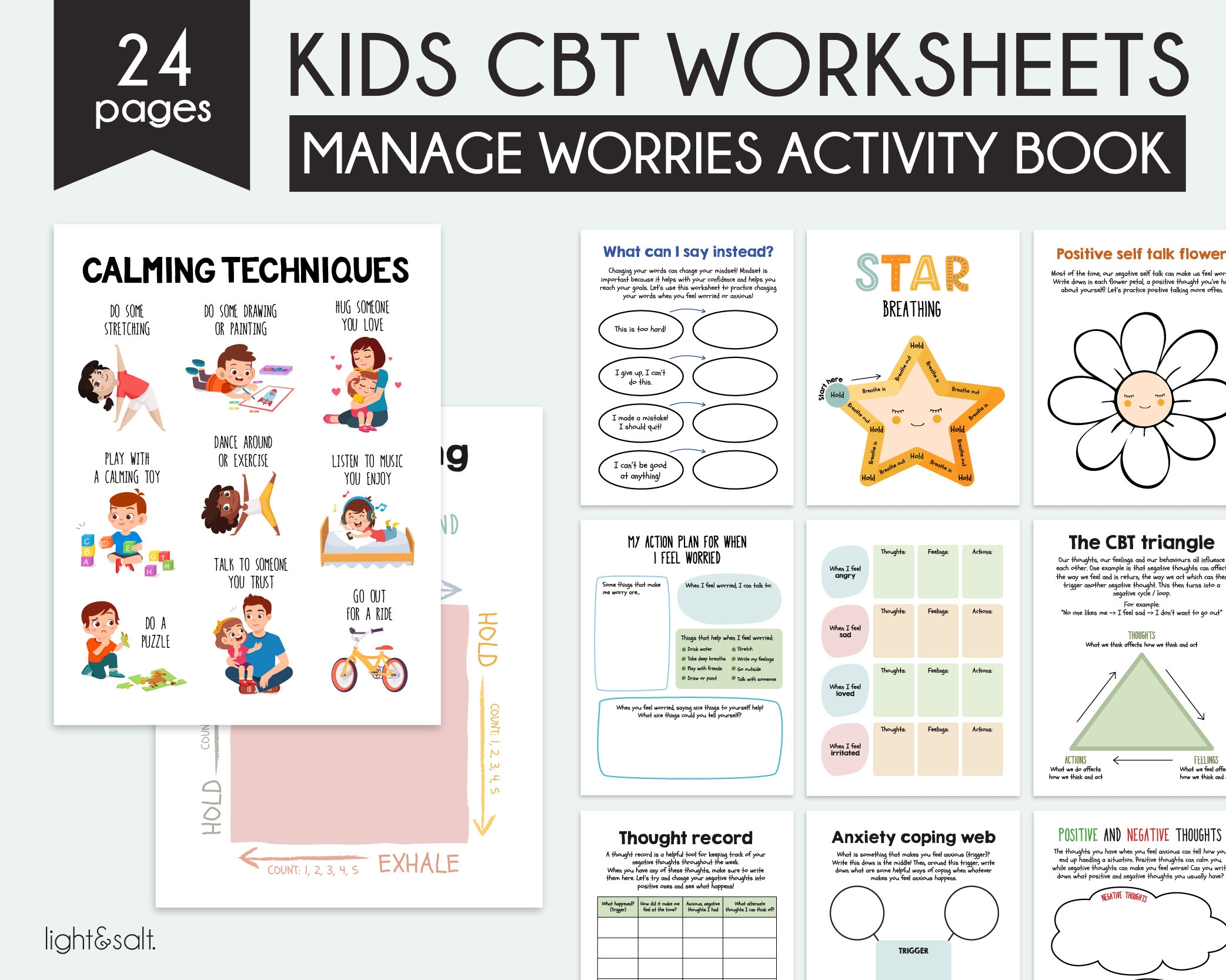 CBT Therapy Worksheets Kids School Counselor Coping Skills Zones Of Regulation Therapy Office Decor Calming Corner SEL Coping Skills Etsy