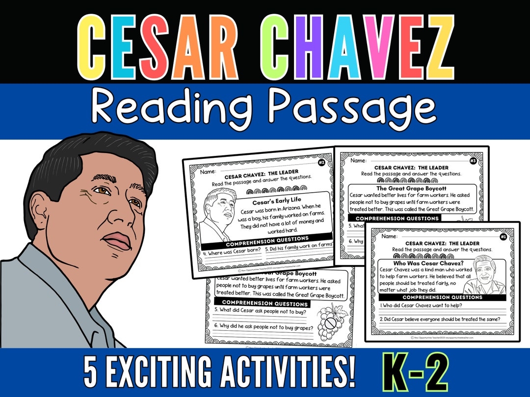 Cesar Chavez Reading Comprehension Passages Timeline 