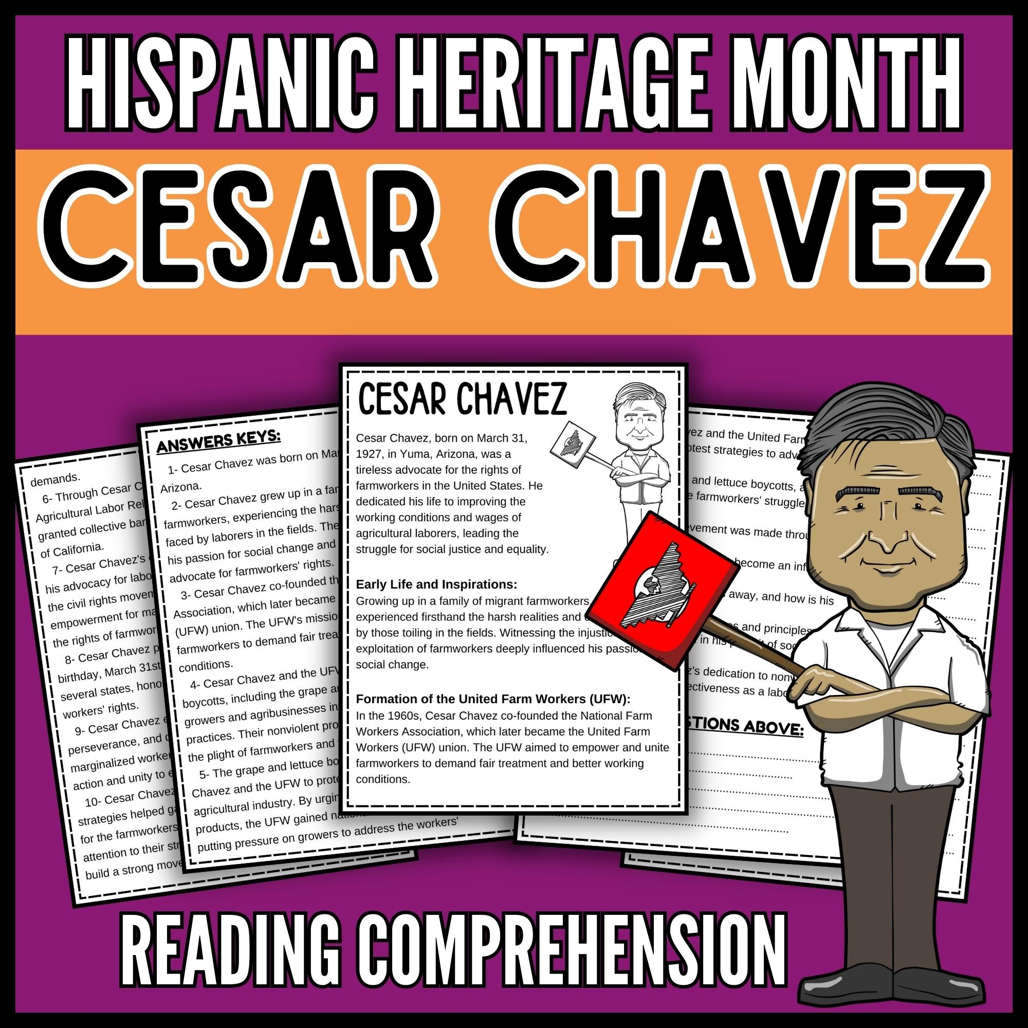 Cesar Chavez Reading Comprehension Worksheet Pdf