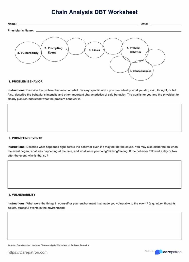 Chain Analysis DBT Worksheet U0026 Example Free PDF Download