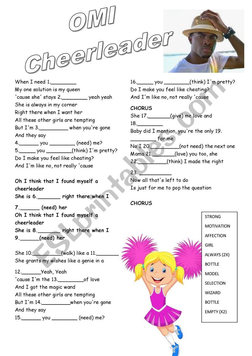 Cheerleader By OMI ESL Worksheet By AGUE