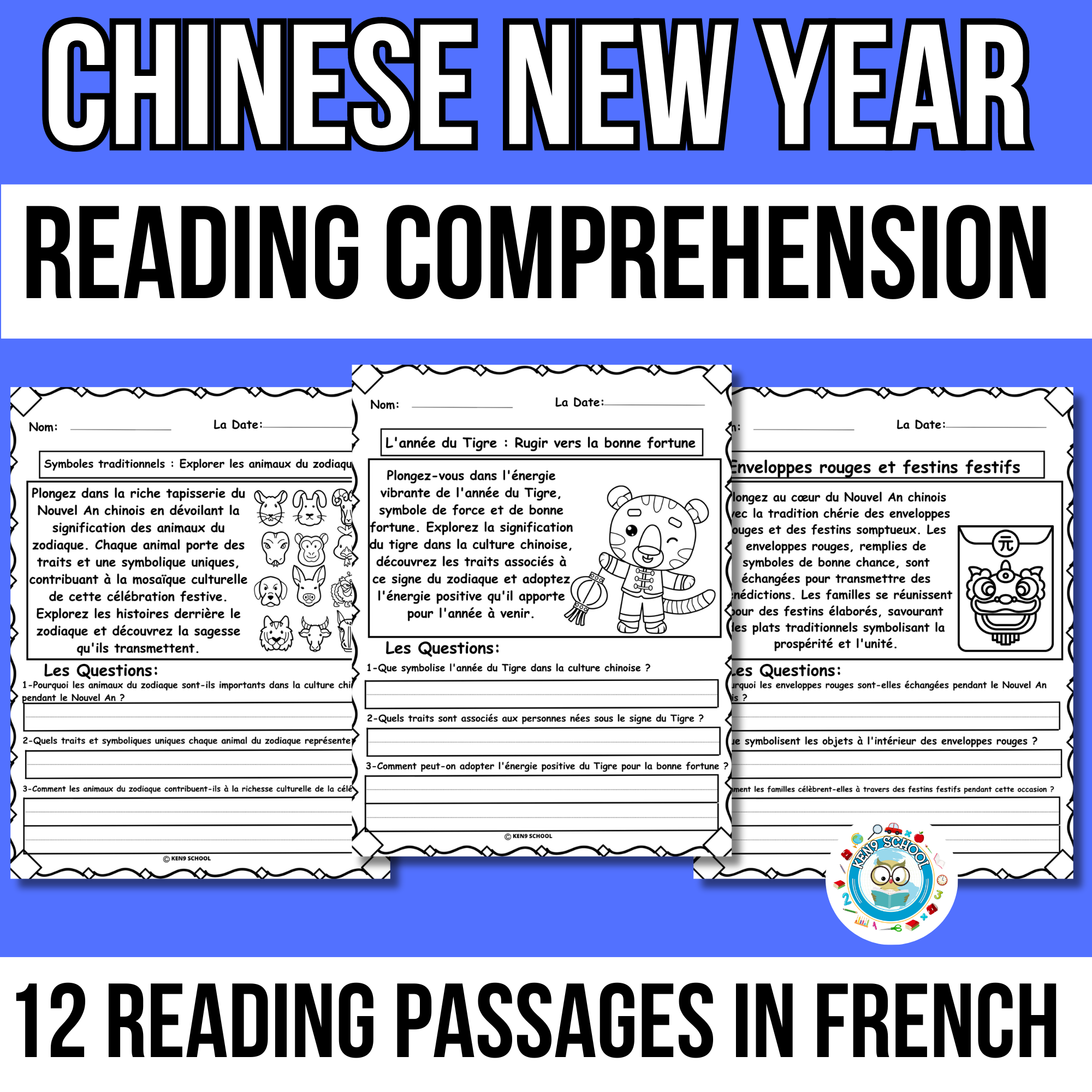 French Reading Comprehension Worksheets Grade 5