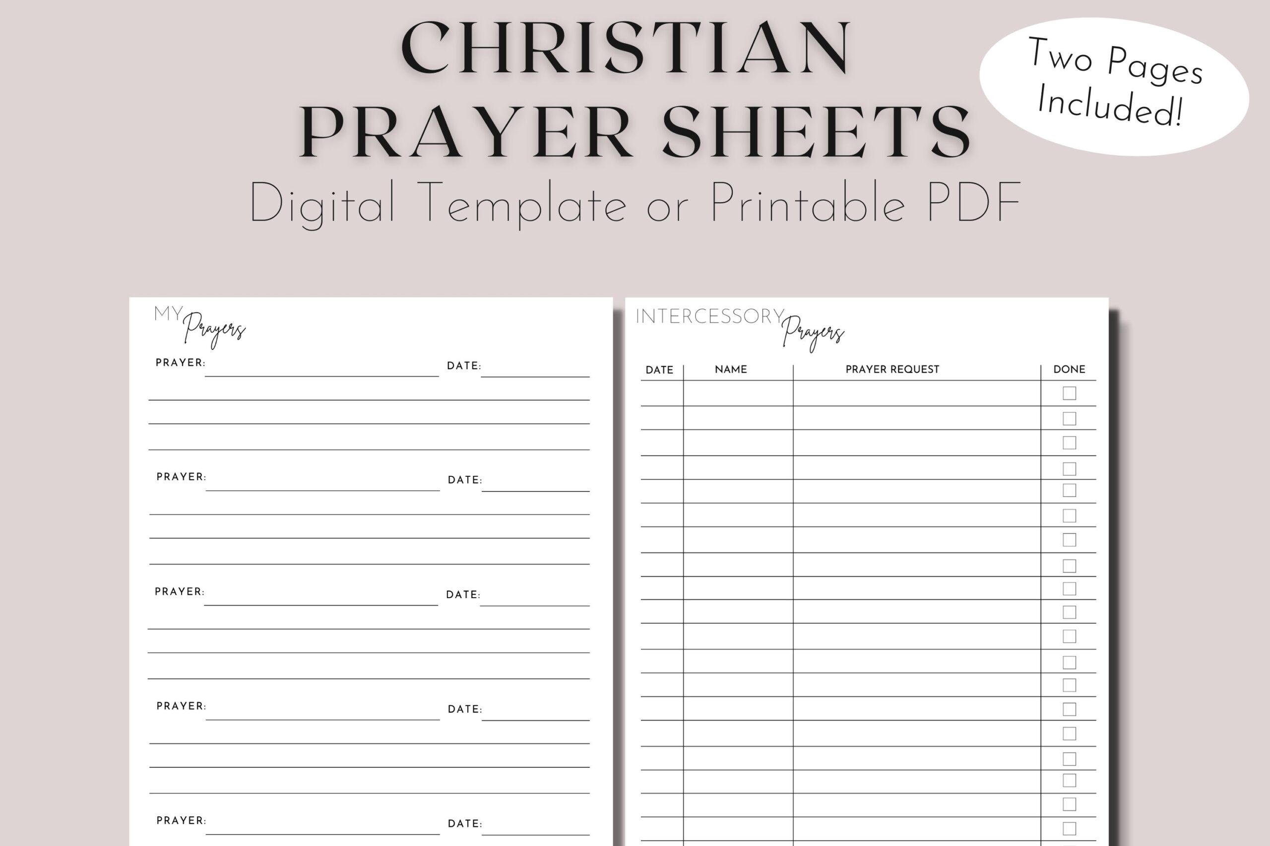Free Printable Prayer Worksheets