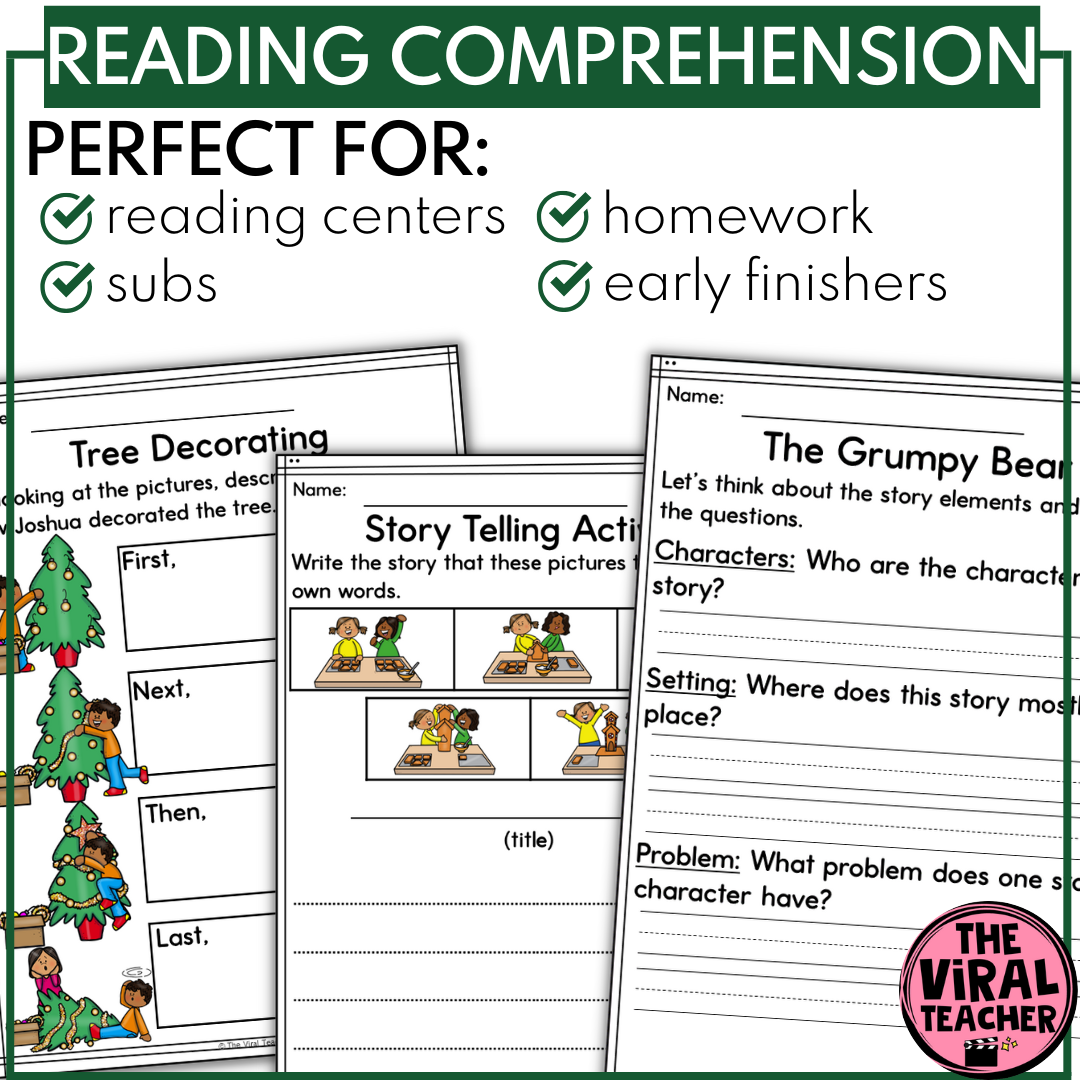 Christmas Reading Passages And Comprehension Questions With Story Elements