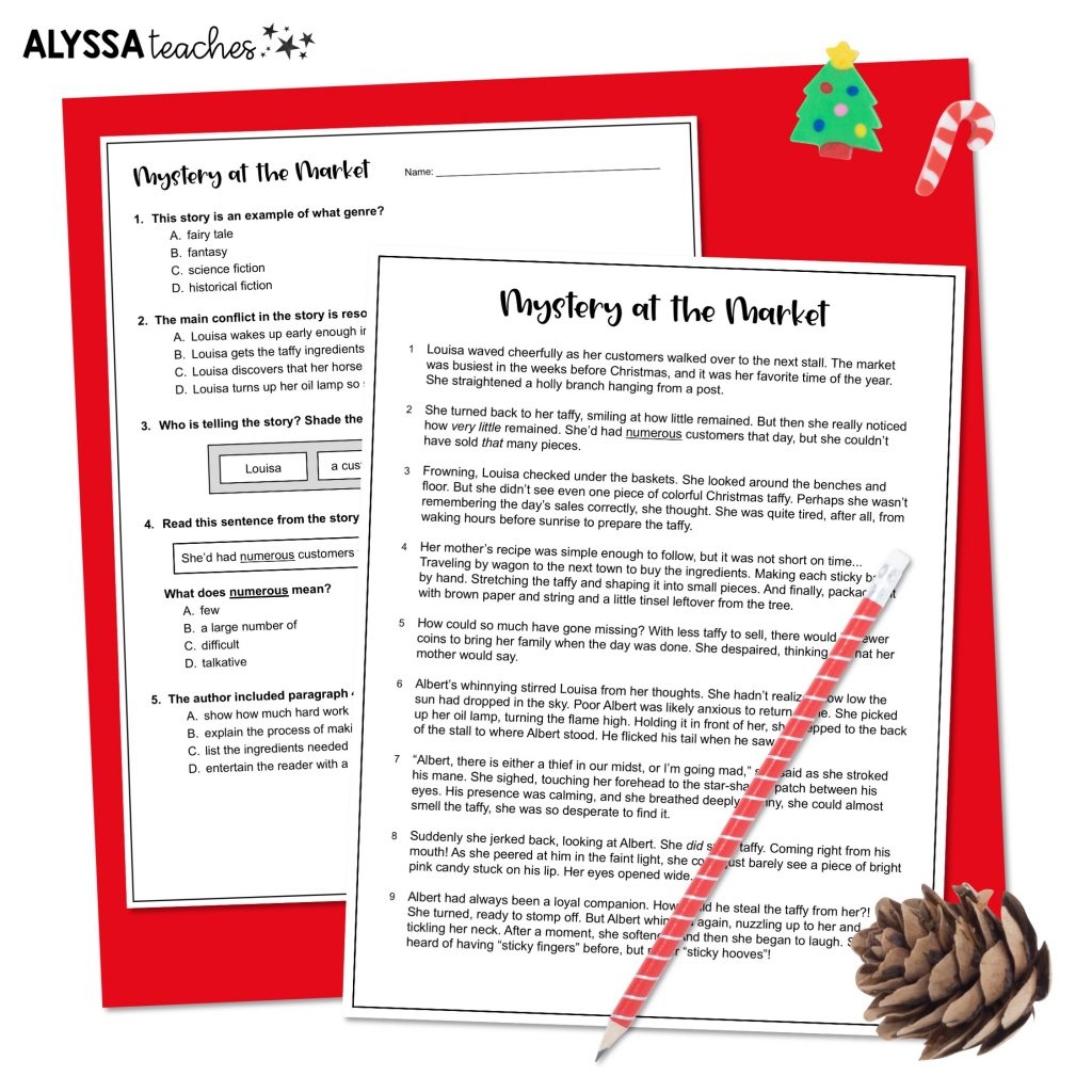 Christmas Reading Passages And Comprehension Questions Worksheets Worksheets Library