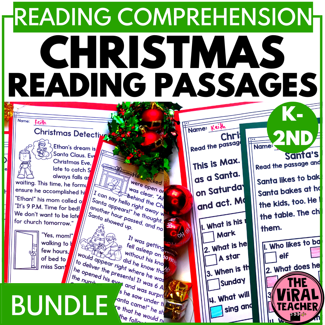 Christmas Reading Passages And Comprehension Questions Worksheets 