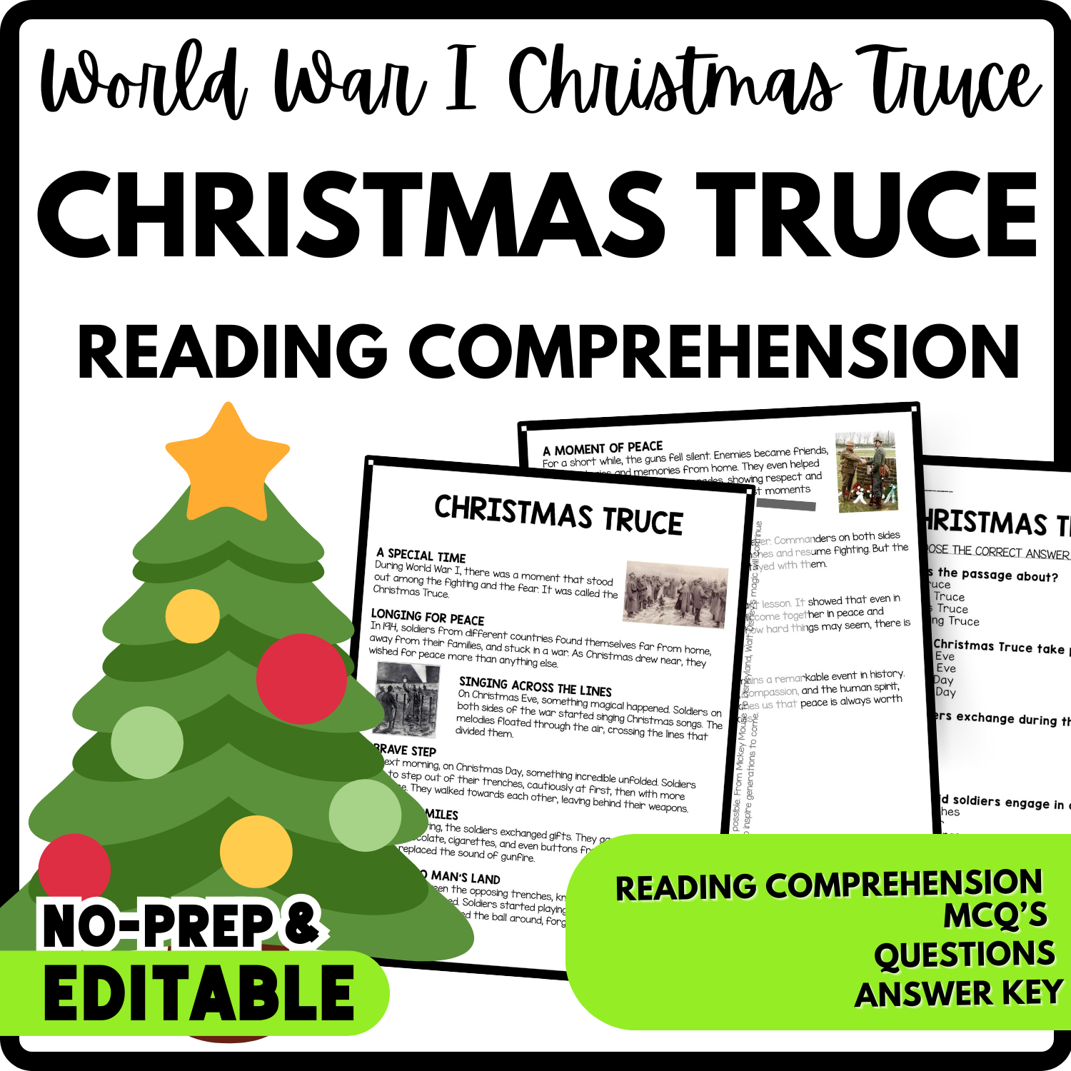 5th Grade Christmas Reading Comprehension Worksheets
