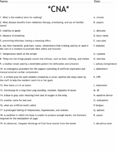 Free Printable Cna Worksheets - Free Printable Worksheets