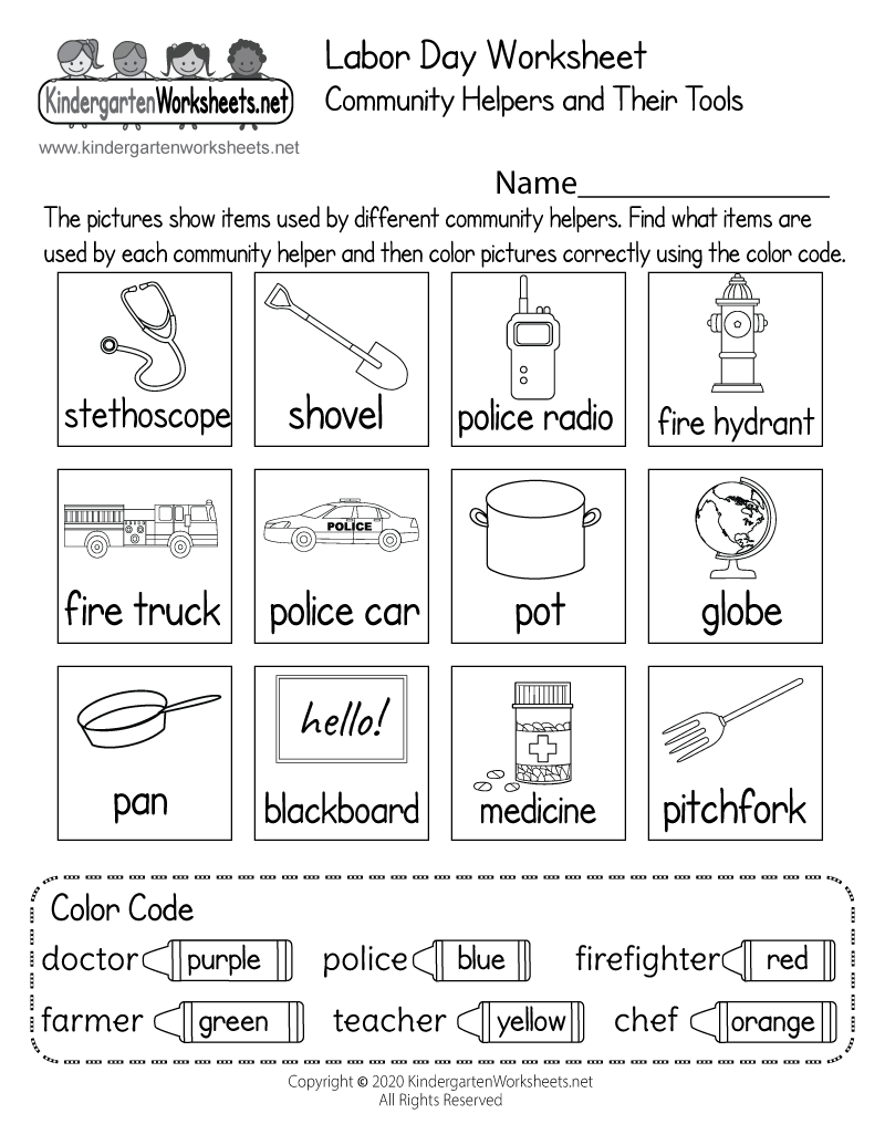 Community Helpers And Their Tools Worksheet Free Printable 