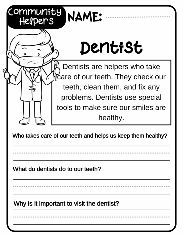 Community Helpers Social Studies Reading Comprehension Read answer And Color