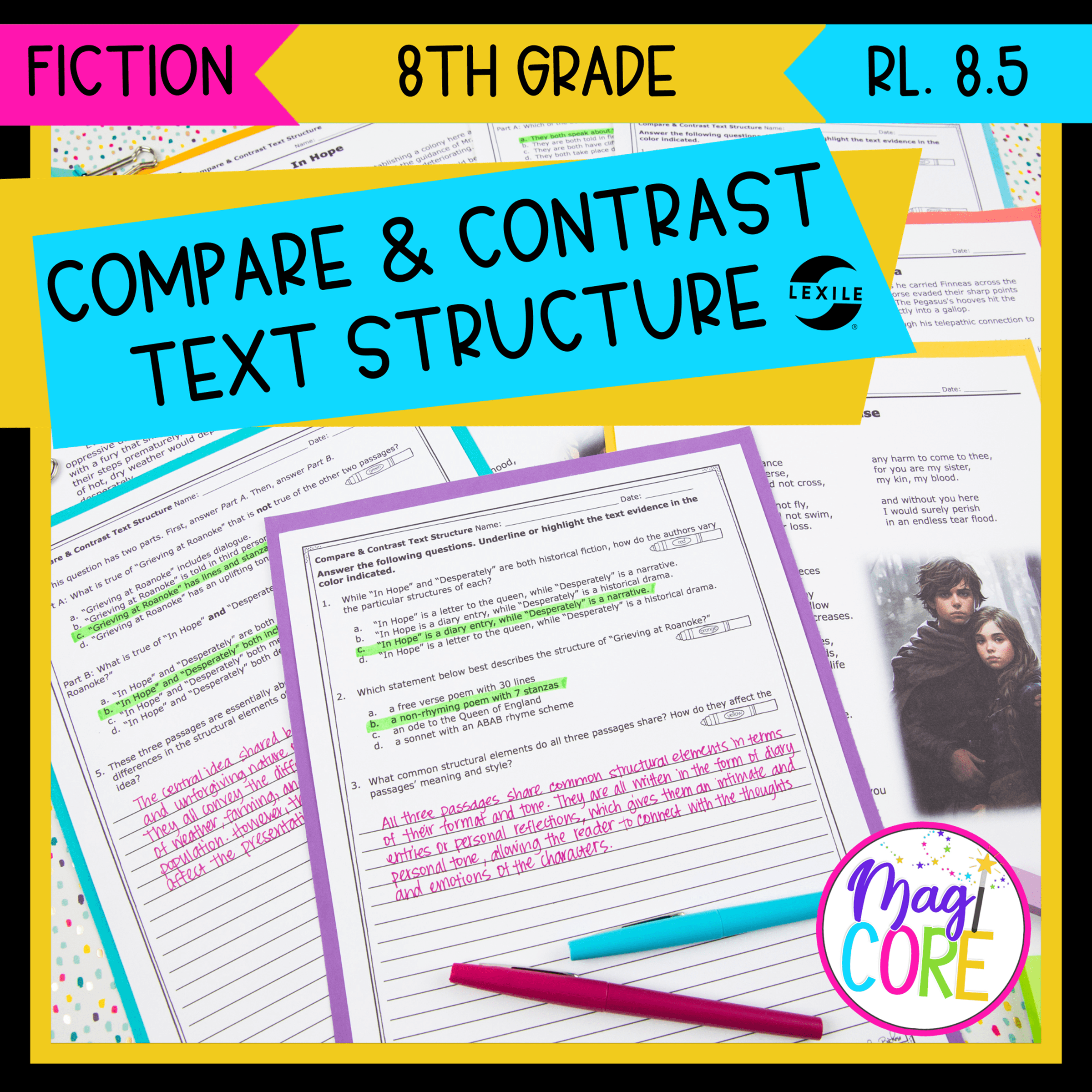 Compare U0026 Contrast Text Structure 8th Grade Reading Comprehension RL 8 5