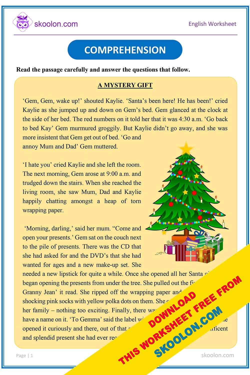 4th Grade Mystery Reading Comprehension Worksheets