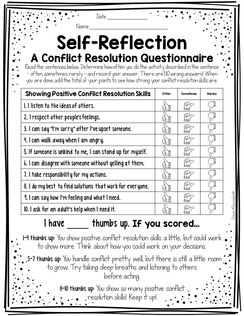 Conflict And Resolution Reading Comprehension Worksheets