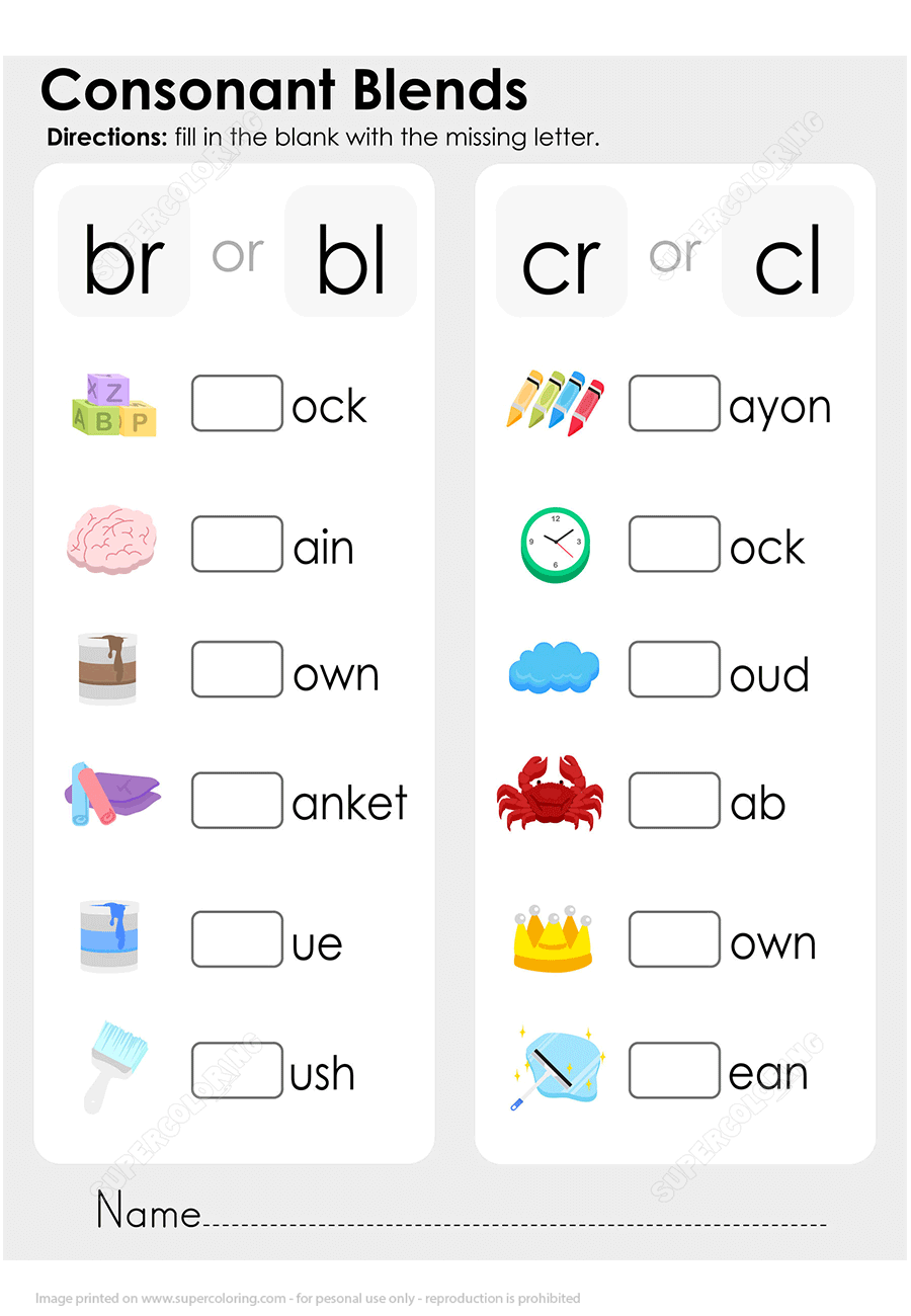 Consonant Blend WorksheetsMaking English Fun Worksheets Library