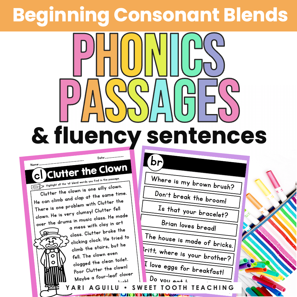 Consonant Blends Worksheets Reading Comprehension