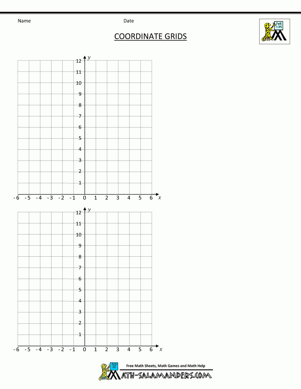 Free Printable Coordinate Plane Worksheets Pdf