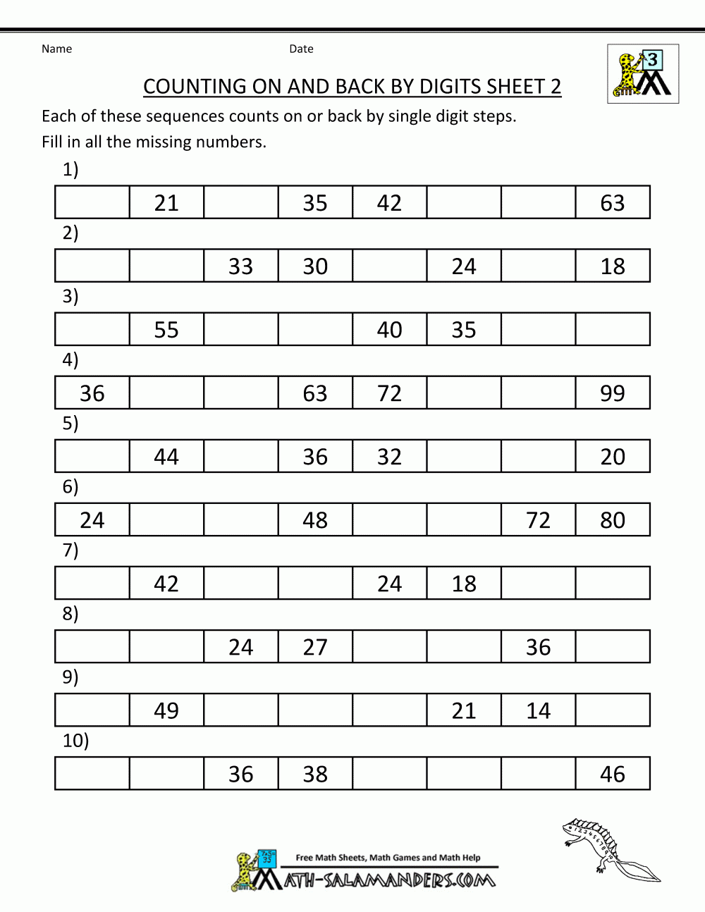 Free Third Grade Printable Worksheets