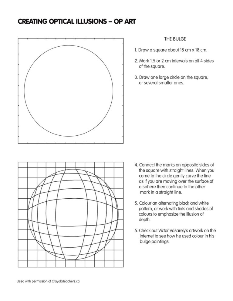 Crayola Canada Worksheets Optical Illusions Bulge