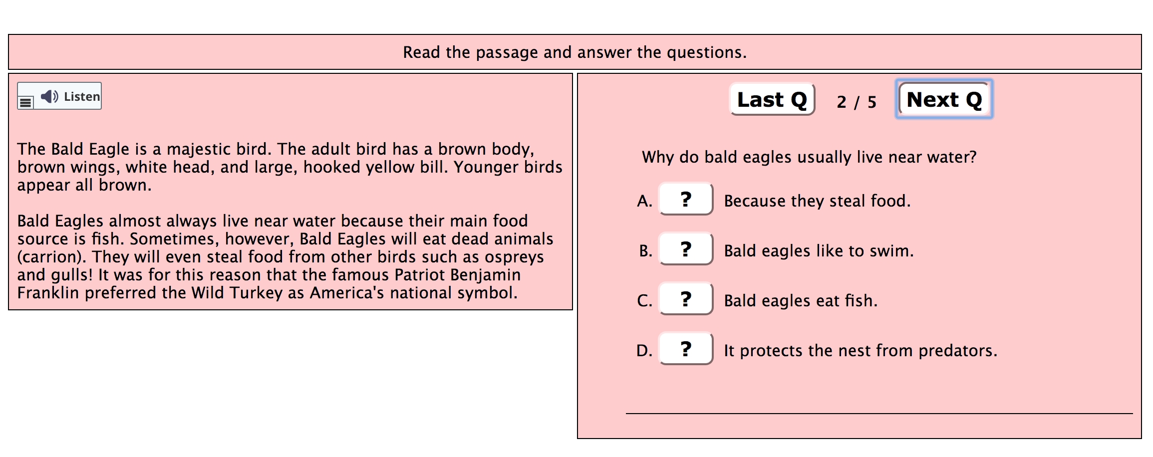 Free Reading Comprehension Worksheets Mr Nussbaum