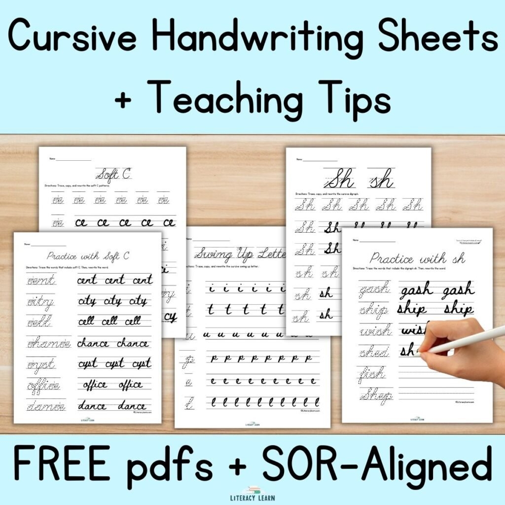 Cursive Handwriting Practice Sheets Free Pdfs SOR Aligned Literacy Learn